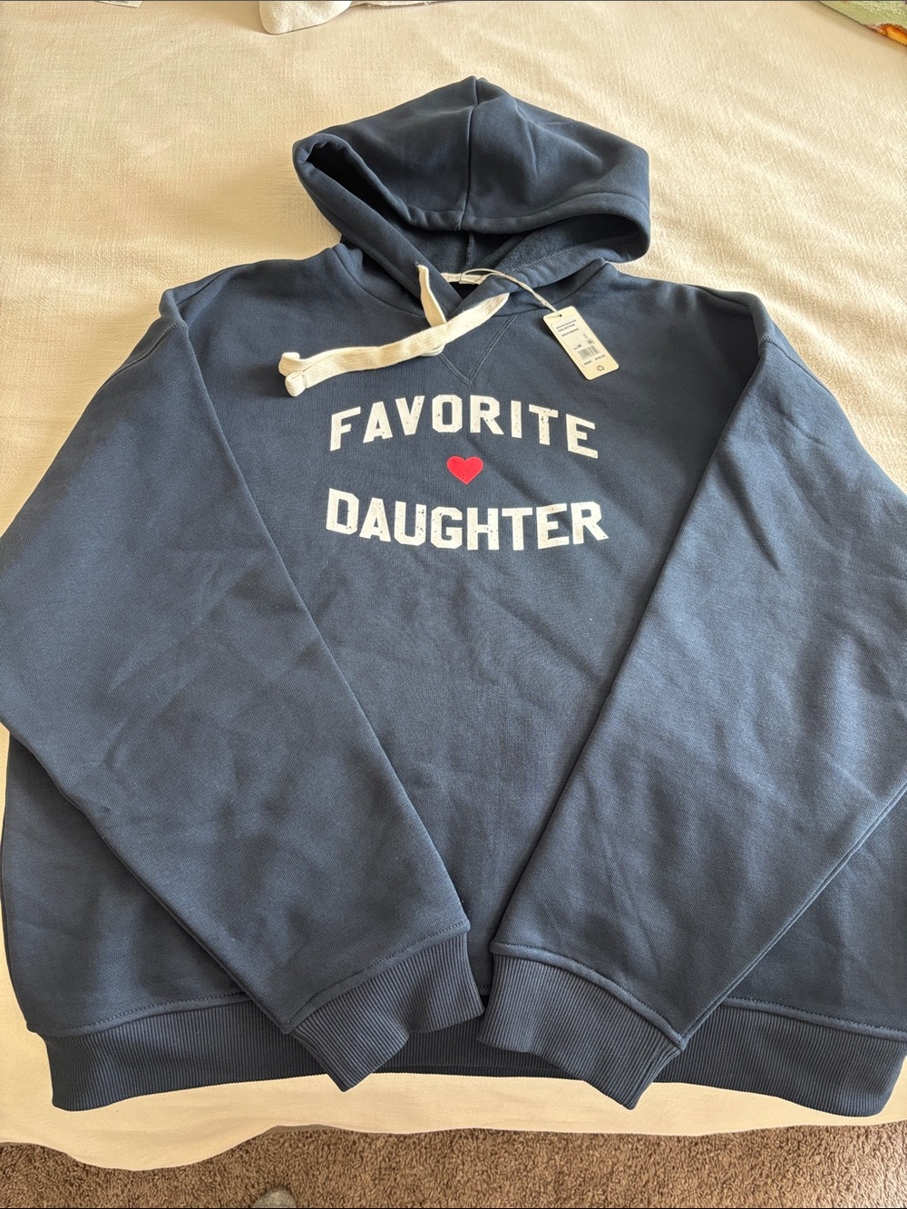 Favorite Daughter Navy Crewneck Sweatshirt with Red Heart